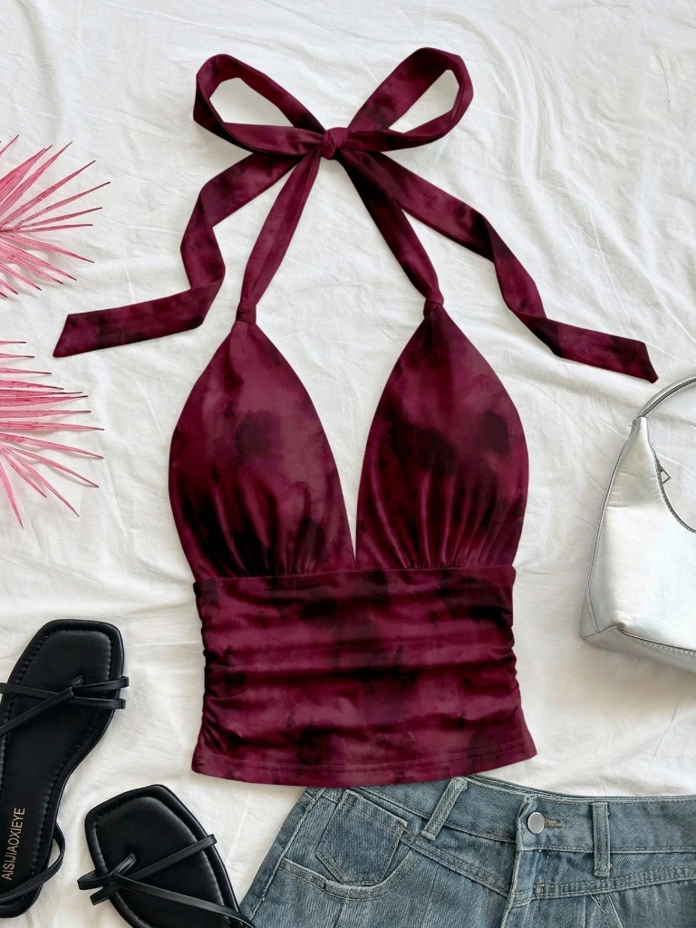Sexy Burgundy halter top